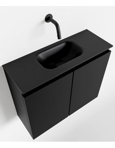 TURE Komplet badmiljø centreret håndvask B60 cm MDF - Sort/Sort