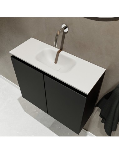 TURE Komplet badmiljø centreret håndvask B60 cm MDF - Sort/Talkum