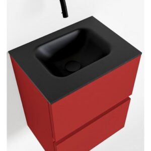 ADA Komplet badmiljø centreret håndvask B40 x H50 cm MDF - Rød/Sort