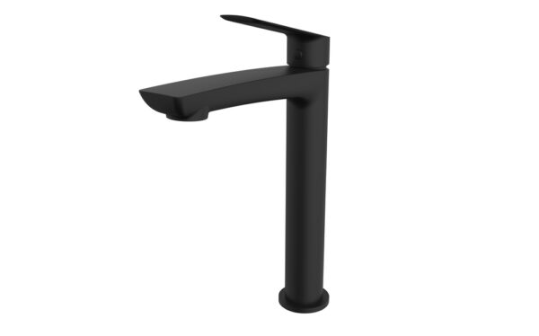 Sleek Bowle-armatur U. løft-op, Inkl. tvangsåben bundventil. Armatur og bundventil Mat Sort