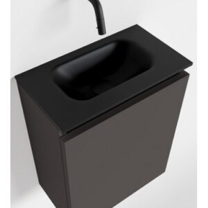 TURE Komplet badmiljø centreret håndvask B40 cm MDF - Mørkegrå/Sort