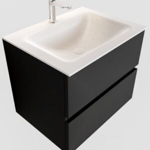 Vica Komplet badmiljø centreret håndvask B60 cm MDF - Sort/Talkum